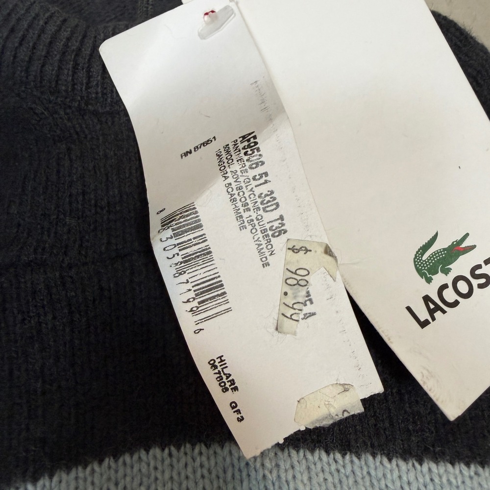 NWT Lacoste Men Striped Knit Hoodie Sweater Wool Cashmere Striped France Size 36 - Picture 6 of 7